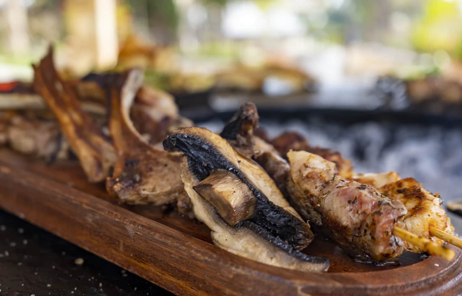 A table full of traditional Greek dishes at a taverna in Corfu Town
